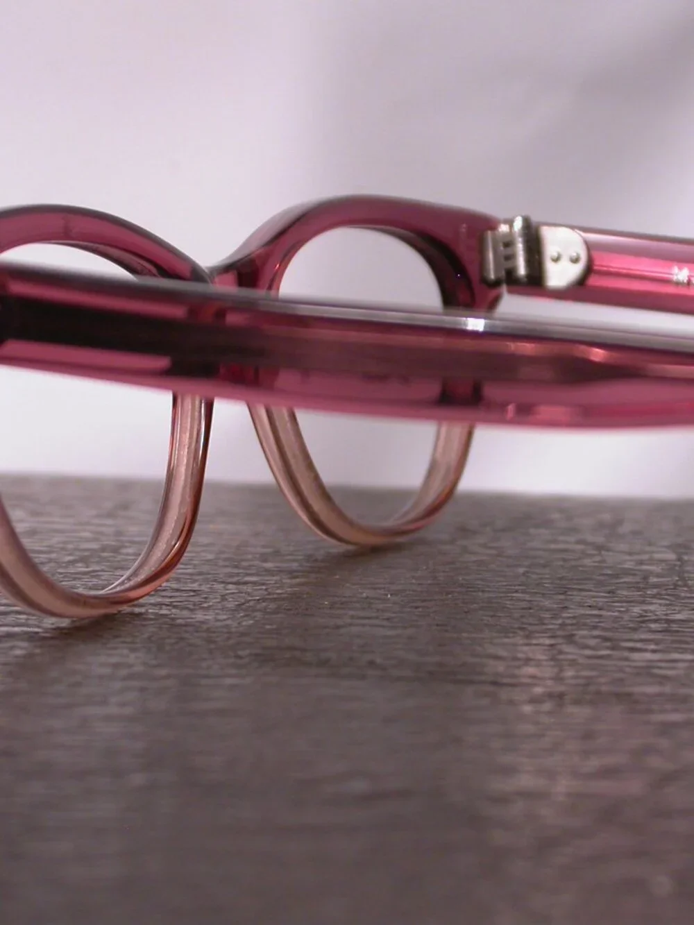 Masunaga Pink Crystal Clear Classic Japanese Eyeglasses Frames Made in Japan